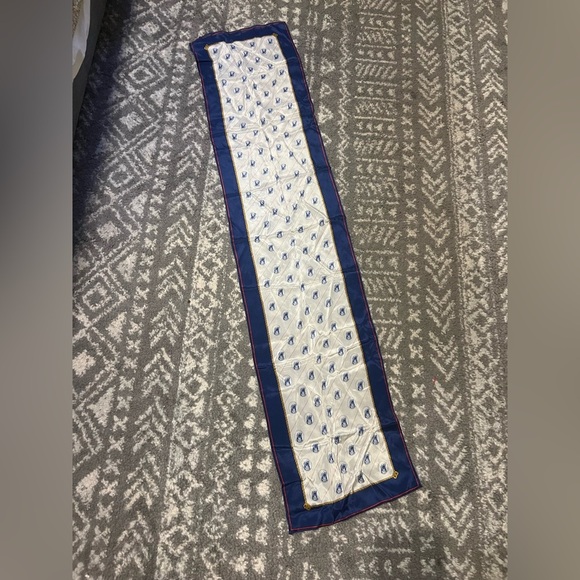 Holland America nautical 100% silk scarf Blue and White Patterned Scarf (D-308) - Picture 11 of 11